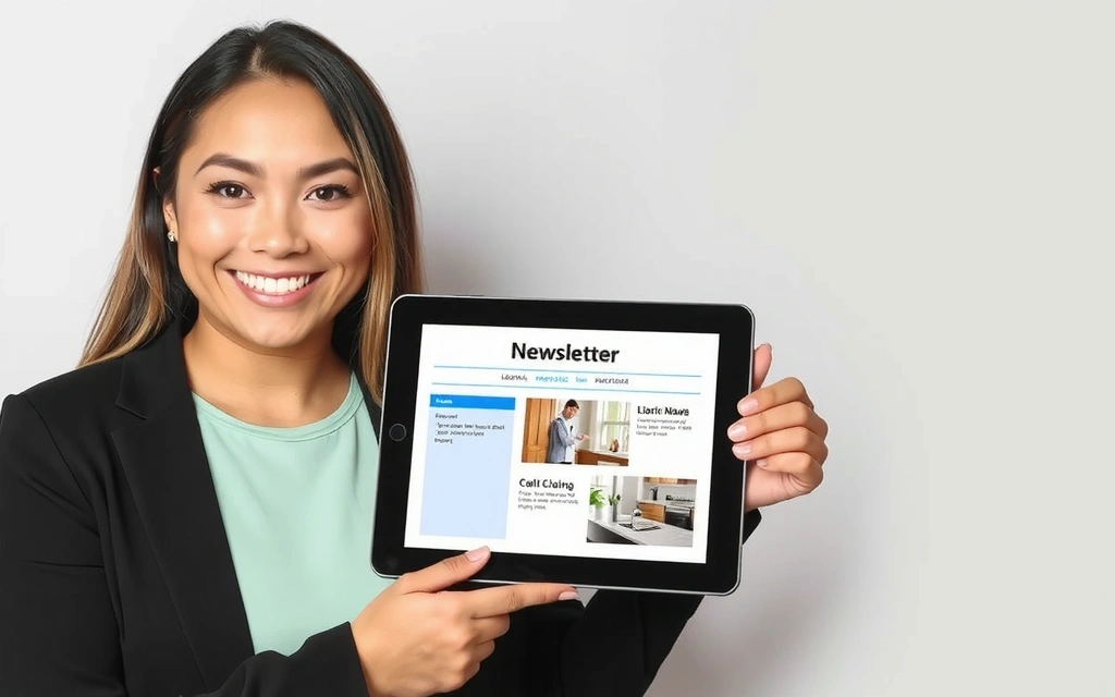 Person reading a newsletter on a tablet
