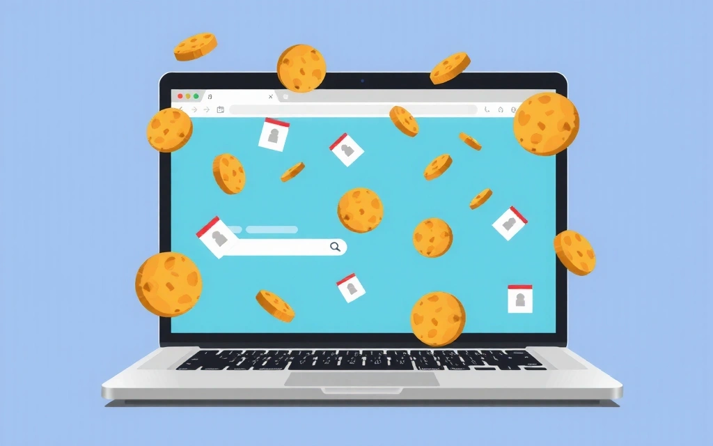 Illustration of browser cookies, small digital files