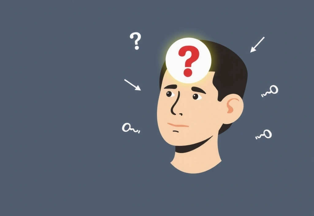 Person thinking with a question mark icon above their head