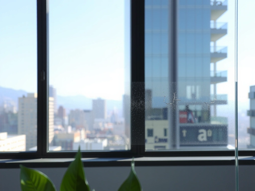 Cleaned windows revealing a clear view, free of streaks and smudges.