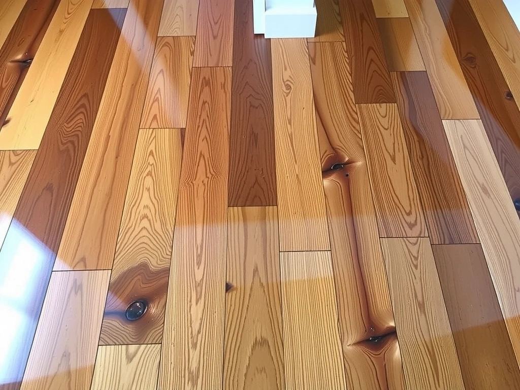 Restored hardwood floor, showing deep shine and absence of scuff marks.