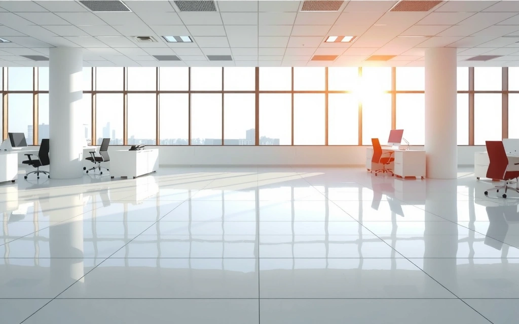 A pristine, modern office environment