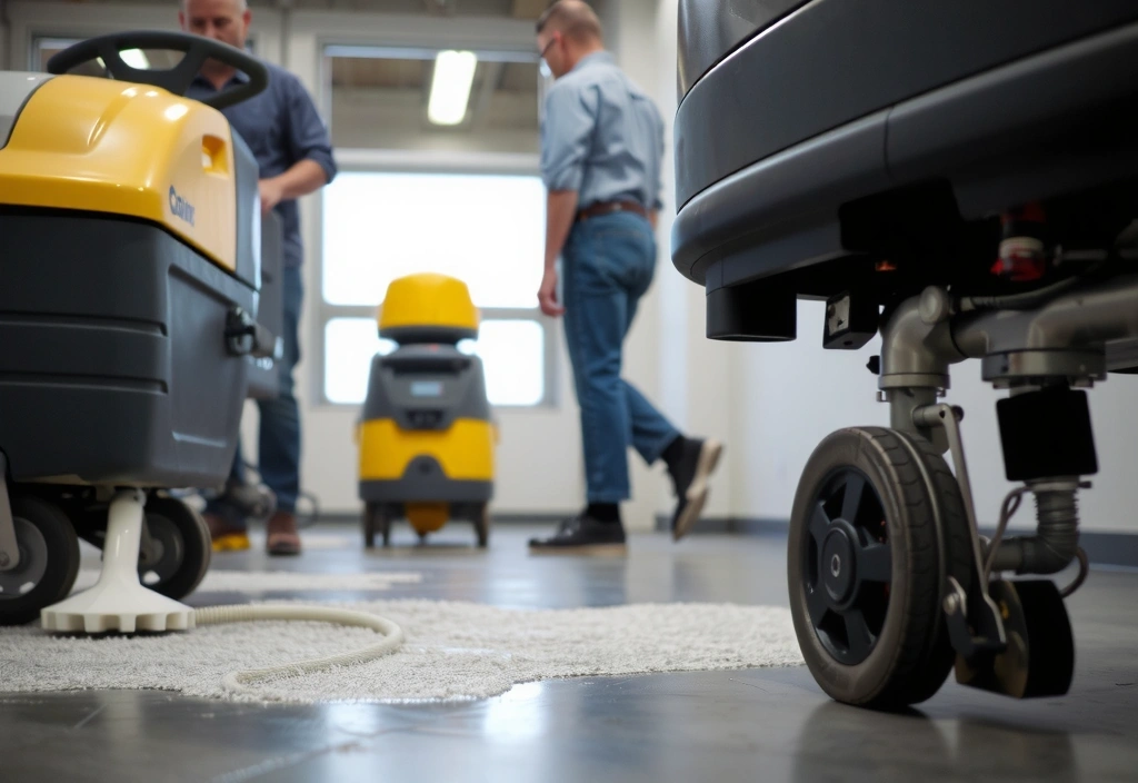 Specialized cleaning equipment in action